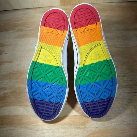 Converse Rainbow Pride Diversity High-Top Sneakers Women’s Size 8.5 - Picture 6 of 8